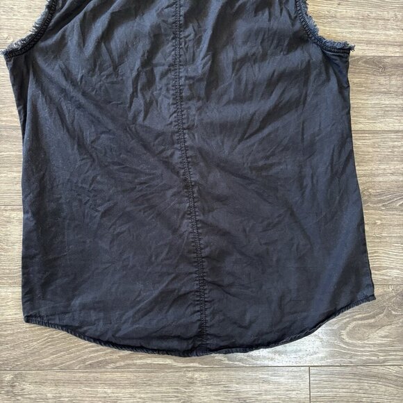 Harley Davidson Shirt Mens M Black Pockets Biker Tank Cut Off Distressed Logo - Picture 14 of 15